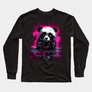 Sad Panda, cartoon, Splash Long Sleeve T-Shirt